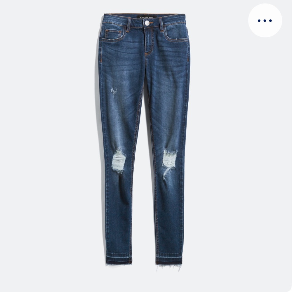 Prosperity Women's Blue Distressed Skinny Jeans